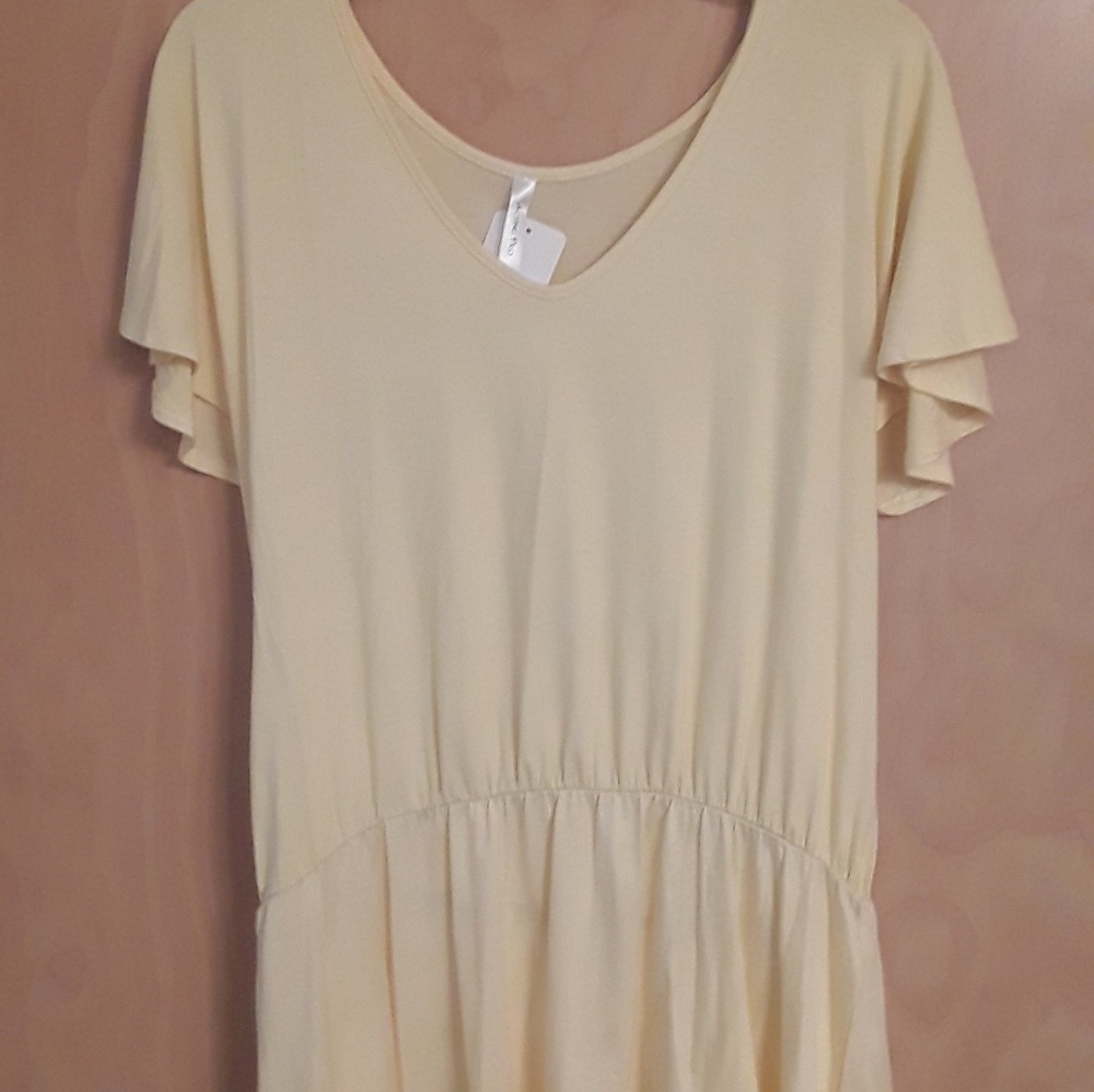 Yellow Boho Flowy Top Sz L NWT Acting Pro